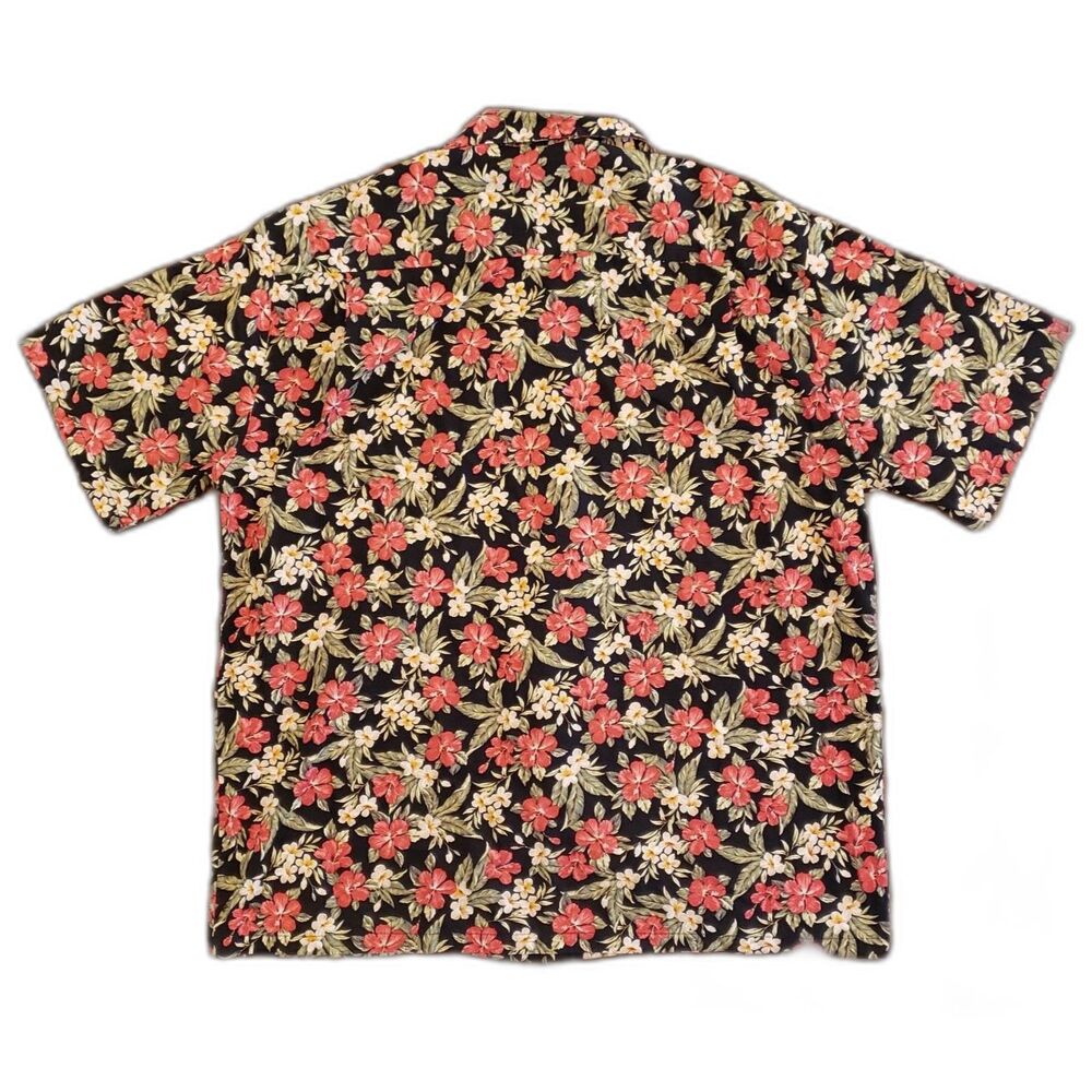 Hilo Hatties Men Hawaiian Shirt Black Pink Hibiscus Print Size XL - Picture 3 of 8